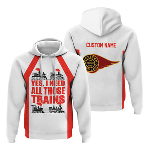 Railspirit Custom Name Western Maryland Railway Hoodie Yes I Need All Those Train Printed Zip Hoodie