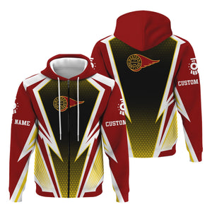 Railspirit Personalized Western Maryland Railway Hoodie Lightning Graphic Style Zip Up Hoodie Gift Idea For Train Lover