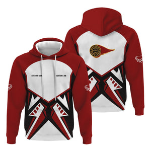 Railspirit Personalized Western Maryland Railway Hoodie Vibriant Style with Custom Position Train Zip Up Hoodie