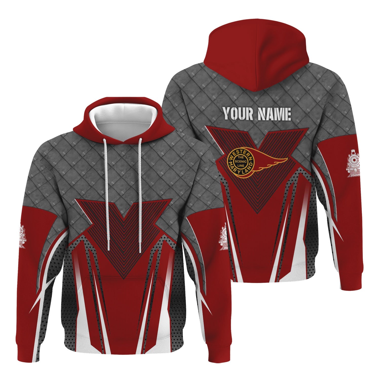 Railspirit Personalized Western Maryland Railway Hoodie Rugged Steel Vibes Train Zip Up Hoodie All Over Print