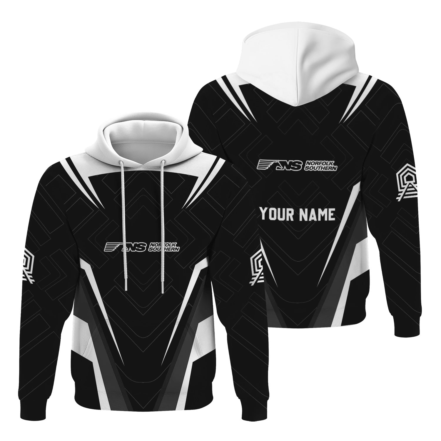 Railspirit Personalized Norfolk Southern Railway Hoodie Railway Inspired Apparel Train Zip Up Hoodie For Train Lovers