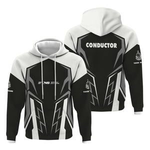Railspirit Personalized Norfolk Southern Railway Hoodie Futuristic Design with Custom Job Train Zip Up Hoodie
