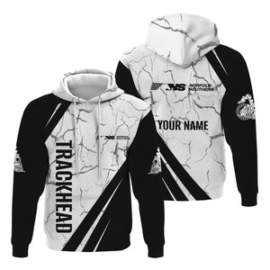 Railspirit Personalized Norfolk Southern Railway Hoodie Crackle Texture Style Train Zip Up Hoodie For Trackhead