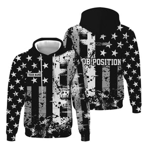 Railspirit Personalized Norfolk Southern Railway Hoodie Artistic Paint American Flag Style Train Zip Up Hoodie