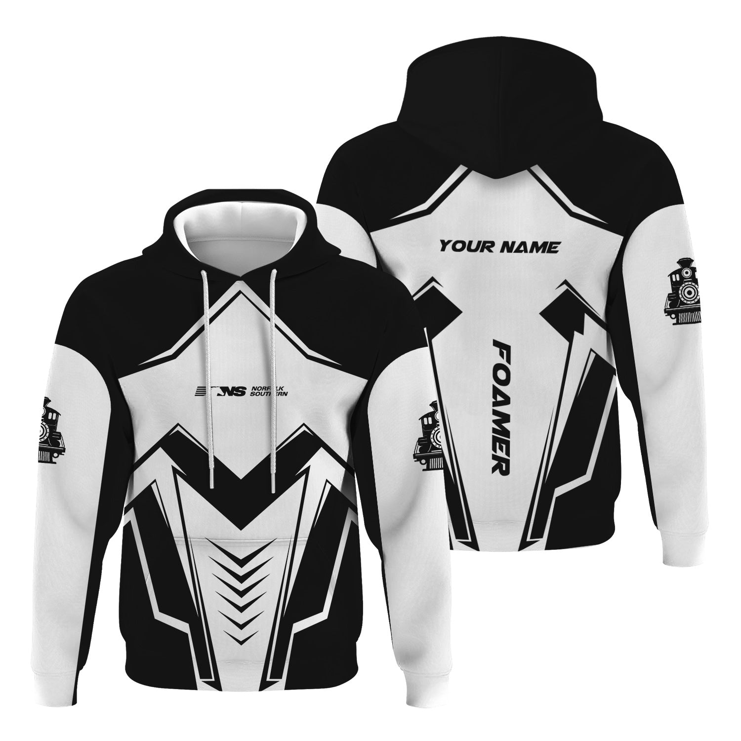 Railspirit Personalized Norfolk Southern Railway Hoodie Railway Trainspotter Style Zip Up Hoodie Gift Idea For Foamers