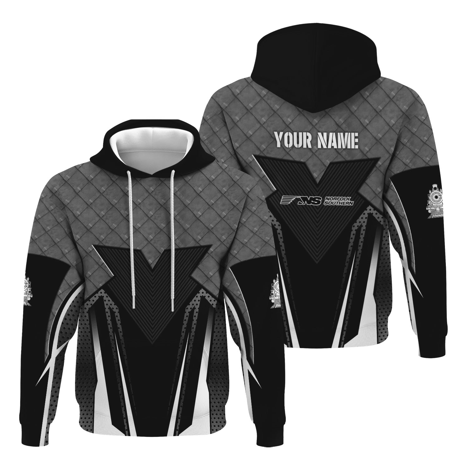 Railspirit Personalized Norfolk Southern Railway Hoodie Rugged Steel Vibes Train Zip Up Hoodie All Over Print