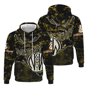 Railspirit Personalized Norfolk and Western Railway Hoodie Torn Graphic Style N&W Train Zip Up Hoodie For Rail Junkie