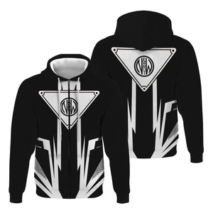 Railspirit Norfolk and Western Railway Hoodie Bold Graphic Style N&W All Over Printed Zip Up Hoodie