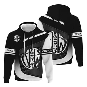 Railspirit Personalized Norfolk and Western Railway Hoodie Ripped Texture Style N&W Train Zip Up Hoodie For Railroad Fanatic