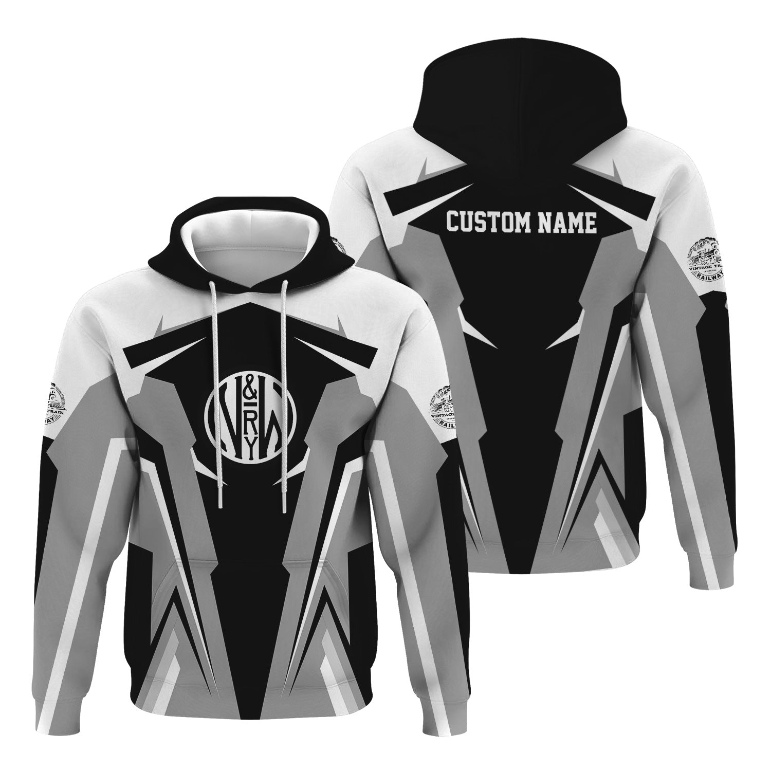 Railspirit Personalized Norfolk and Western Railway Hoodie Strong Line Style N&W Train Hoodie Gift Idea For Train Lover