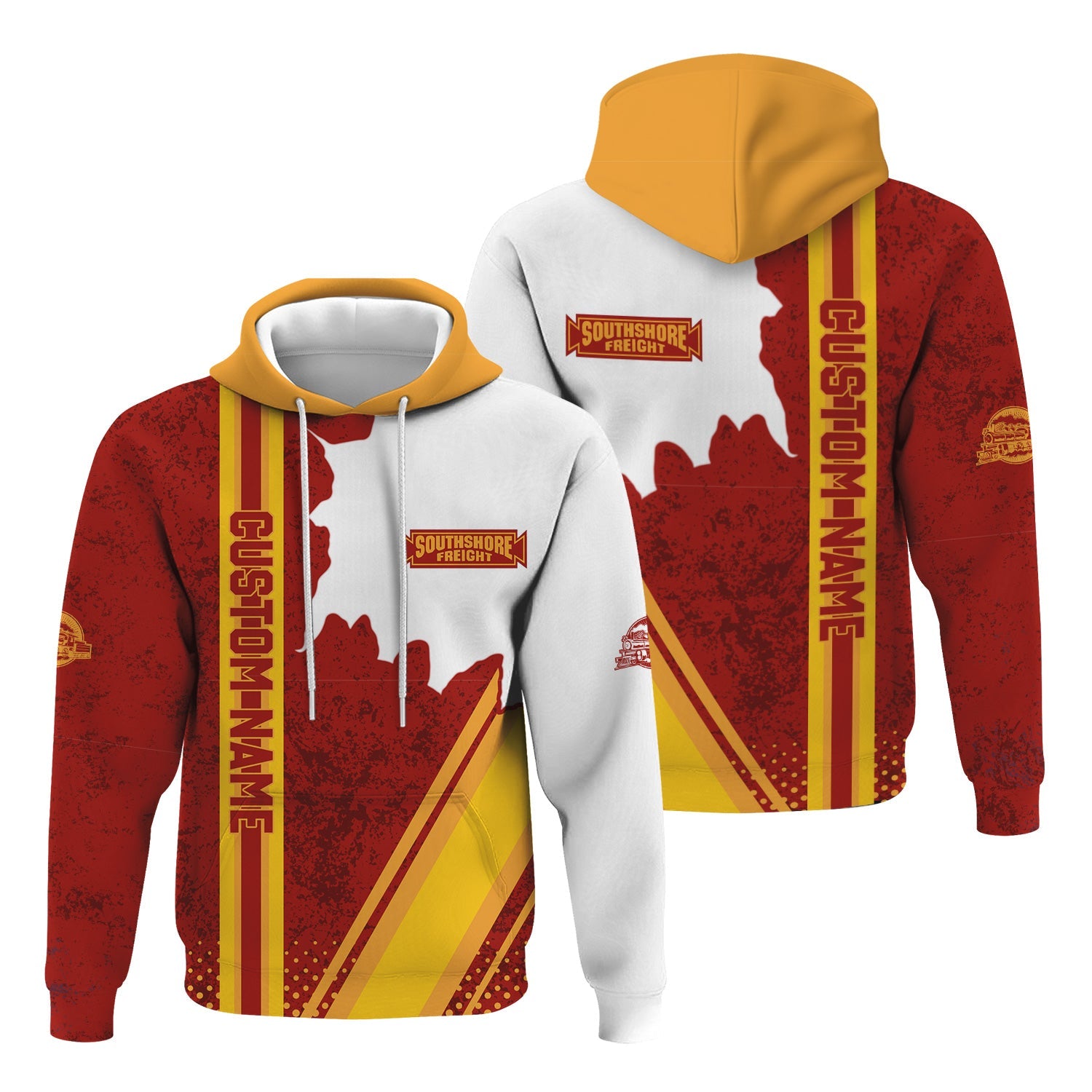 Railspirit Personalized Chicago South Shore and South Bend Railroad Hoodie All Over Printed Unisex Zip Up Hoodie