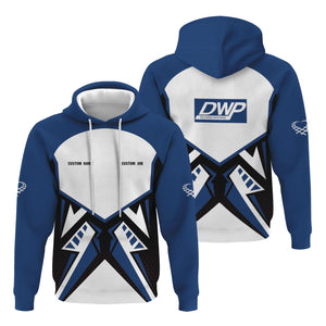 Railspirit Personalized Duluth, Winnipeg and Pacific Railway Hoodie Vibriant Style with Custom Position Train Zip Up Hoodie