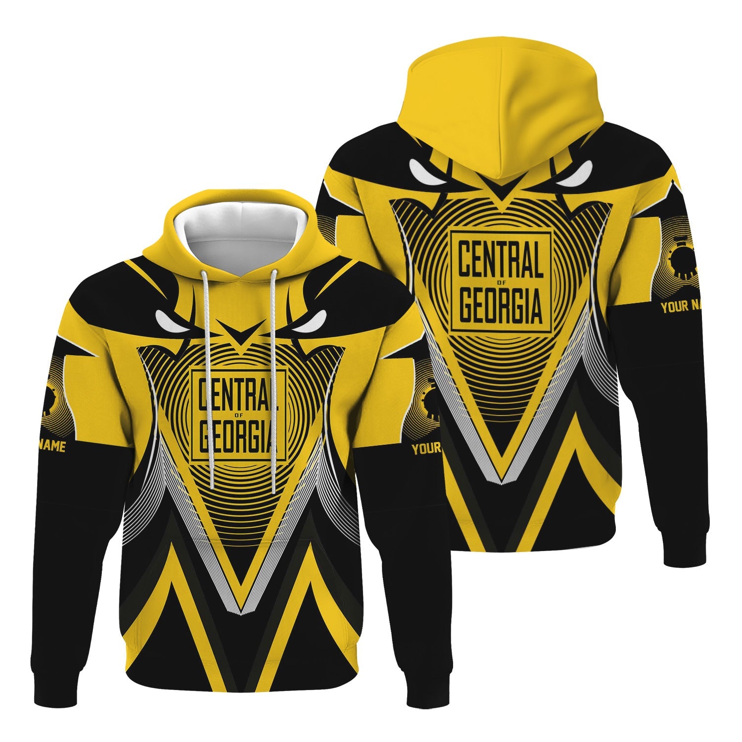 Railspirit Personalized Central of Georgia Railway Hoodie Vibrant Graphic Pattern Zip Up Hoodie For Train Enthusiasts