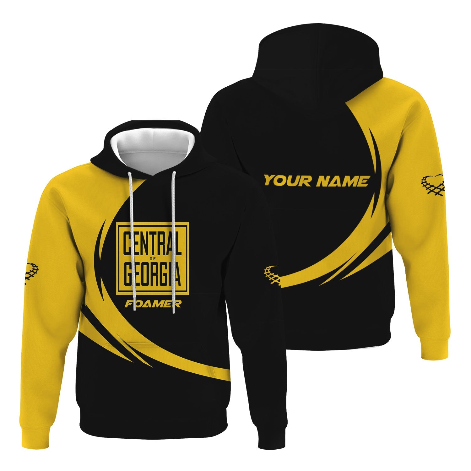 Railspirit Personalized Central of Georgia Railway Hoodie Unique Graphic Style Zip Up Hoodie For Train Enthusiasts