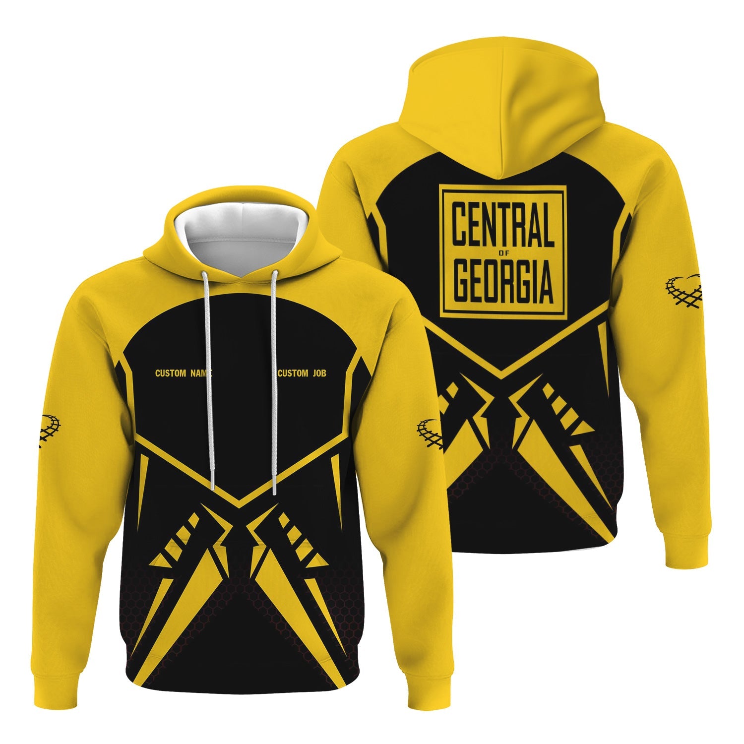Railspirit Personalized Central of Georgia Railway Hoodie Vibriant Style with Custom Position Train Zip Up Hoodie