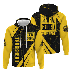 Railspirit Personalized Central of Georgia Railway Hoodie Crackle Texture Style Train Zip Up Hoodie For Trackhead