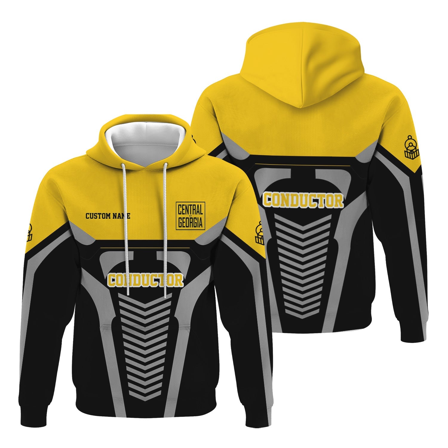 Railspirit Personalized Central of Georgia Railway Hoodie Track-Inspired with Custom Job Position Train Zip Up Hoodie