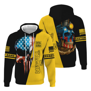 Railspirit Personalized Central of Georgia Railway Hoodie Train Skull American Flag Zip Up Hoodie All Over Print