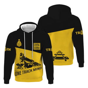 Railspirit Custom Name Central of Georgia Railway Hoodie One Track Mind Printed Zip Hoodie