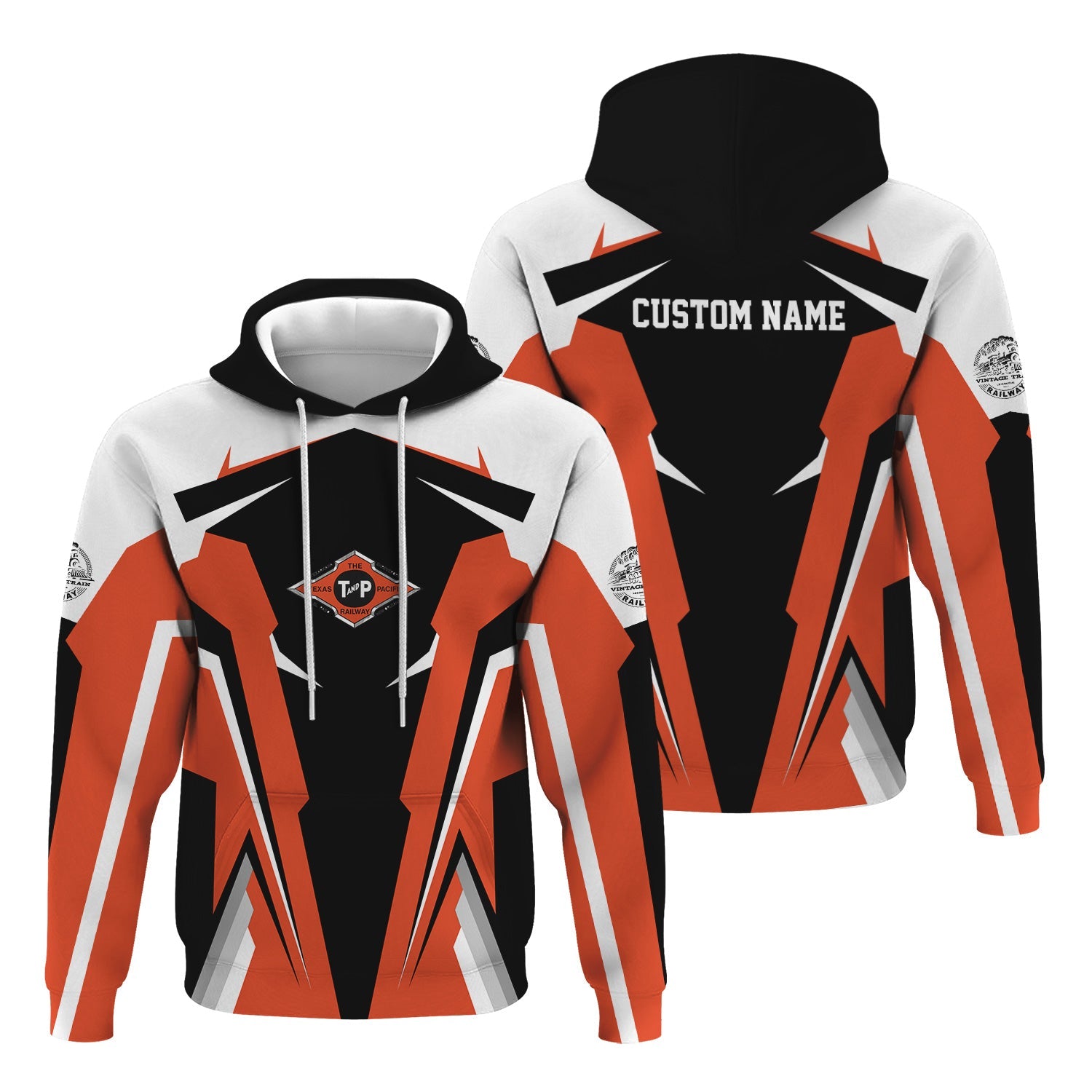 Railspirit Personalized Texas and Pacific Railway Hoodie Strong Line Style Train Hoodie Gift Idea For Train Lover