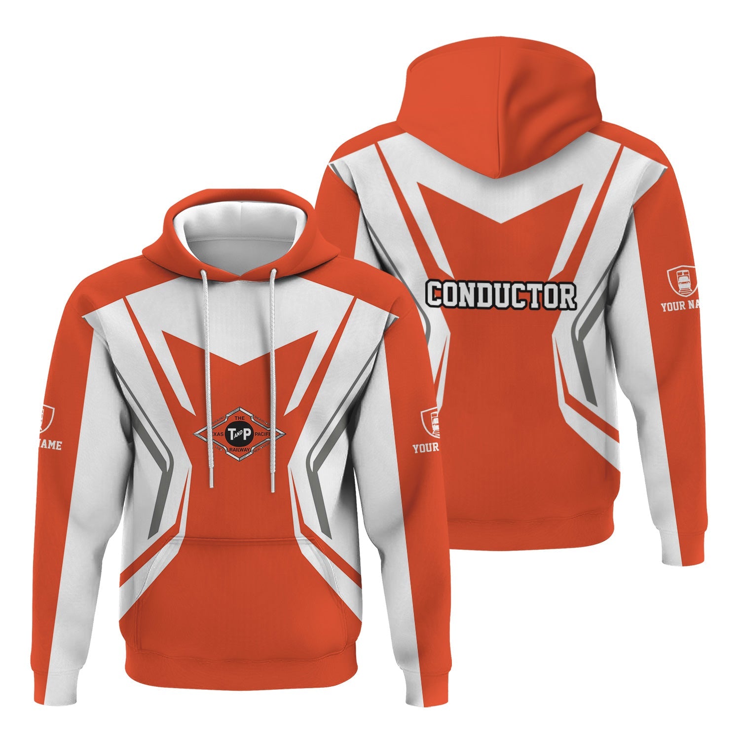 Railspirit Personalized Texas and Pacific Railway Hoodie Unique Style with Custom Job Train Zip Up Hoodie