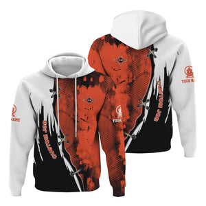 Railspirit Personalized Texas and Pacific Railway Hoodie Retro Stitches Design with Custom Position Train Zip Up Hoodie