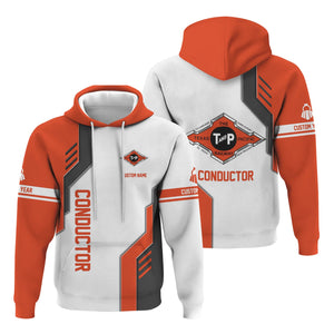 Railspirit Personalized Texas and Pacific Railway Hoodie Unique Railway Style with Custom Job Train Zip Up Hoodie