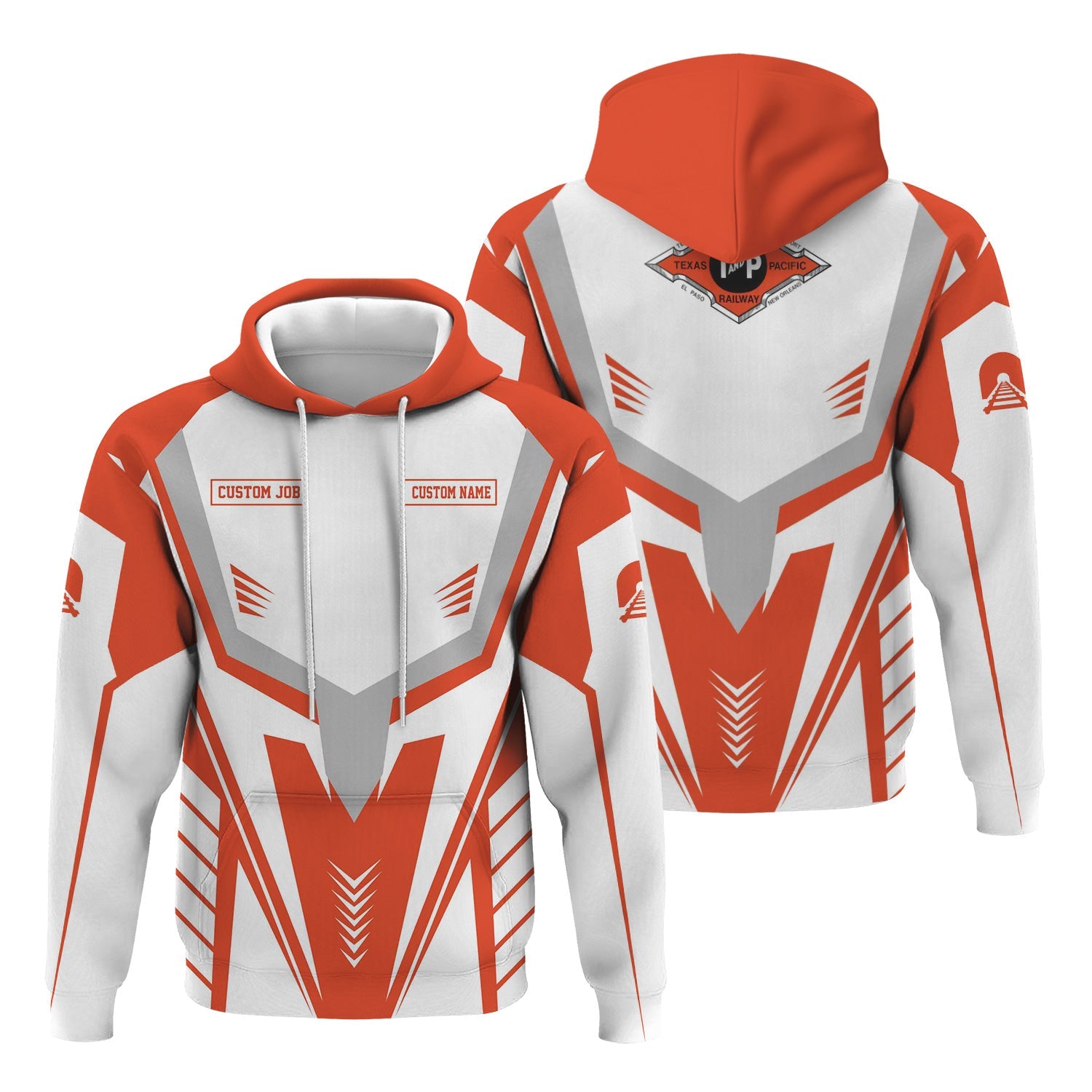 Railspirit Personalized Texas and Pacific Railway Hoodie Workwear-Inspired with Custom Position Train Zip Up Hoodie