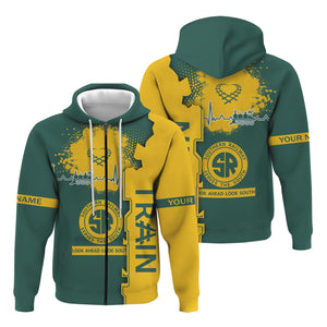 Railspirit Personalized Southern Railway U.S Hoodie Engine Heartbeat and Track Love Style SOU Zip Up Hoodie Gift Idea For Train Lovers