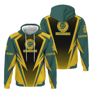 Railspirit Personalized Southern Railway U.S Hoodie Lightning Graphic Style SOU Zip Up Hoodie Gift Idea For Train Lover