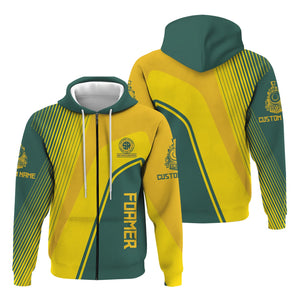 Railspirit Personalized Southern Railway U.S Hoodie Vibrant Striking Style SOU Zip Up Hoodie For Rail Enthusiasts