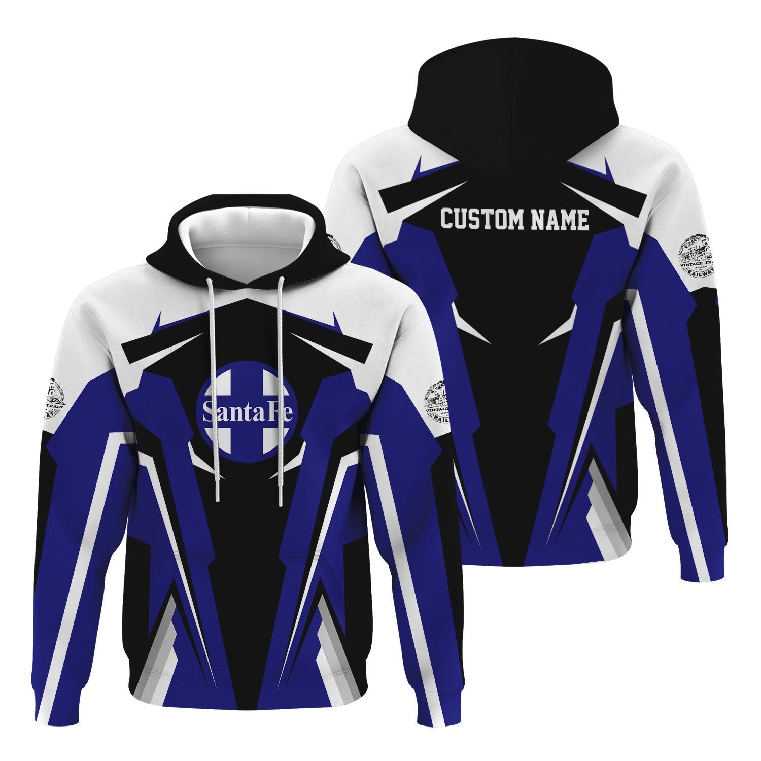 Railspirit Personalized Santa Fe Railway Hoodie Strong Line Style Atchison, Topeka and Santa Fe Railway Train Hoodie Gift Idea For Train Lover