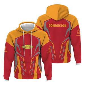 Railspirit Personalized Santa Fe ATSF Railway Hoodie Futuristic Design with Custom Job Atchison, Topeka and Santa Fe Train Zip Up Hoodie