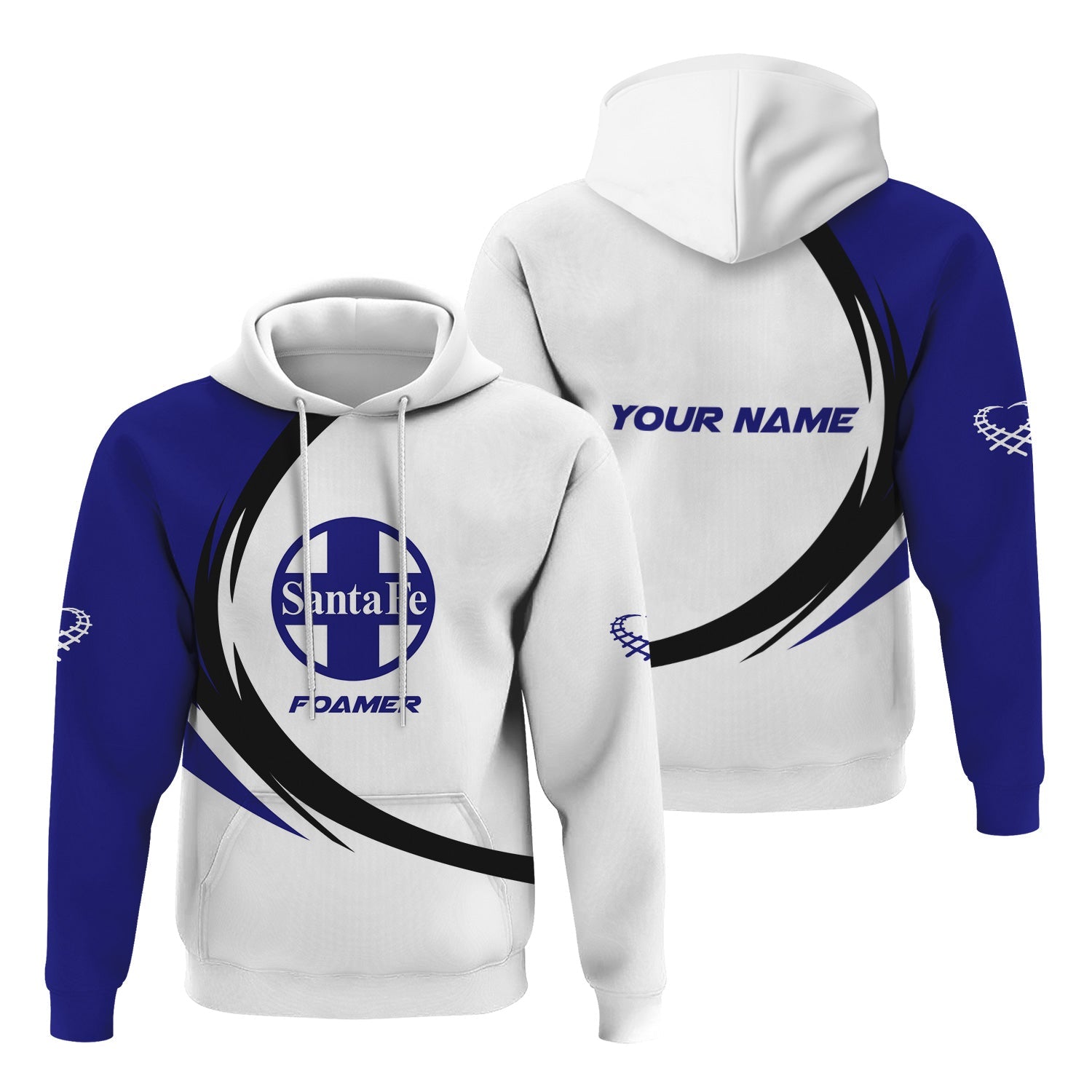 Railspirit Personalized Santa Fe Railway Hoodie Unique Graphic Style Atchison, Topeka and Santa Fe Railway Zip Up Hoodie For Train Enthusiasts