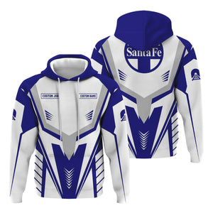 Railspirit Personalized Santa Fe ATSF Railway Hoodie Workwear-Inspired with Custom Position Atchison, Topeka and Santa Fe Train Zip Up Hoodie