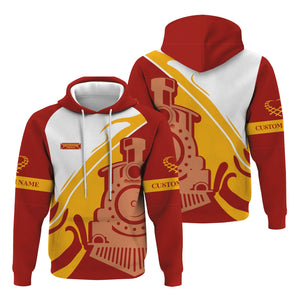 Railspirit Personalized Chicago South Shore and South Bend Railroad Hoodie Flame-Inspired Style Zip Up Hoodie Gift Idea For Train Lovers