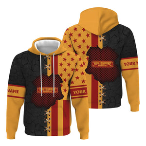 Railspirit Personalized Chicago South Shore and South Bend Railroad Hoodie American Flag with Crack Effect Train Zip Up Hoodie