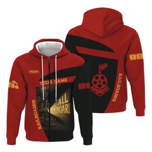 Railspirit Personalized Chicago South Shore and South Bend Railroad Hoodie All Aboard Steam Train Movie Projector Style Zip Up Hoodie