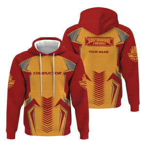 Railspirit Personalized Chicago South Shore and South Bend Railroad Hoodie Standout Style with Custom Position Train Zip Up Hoodie