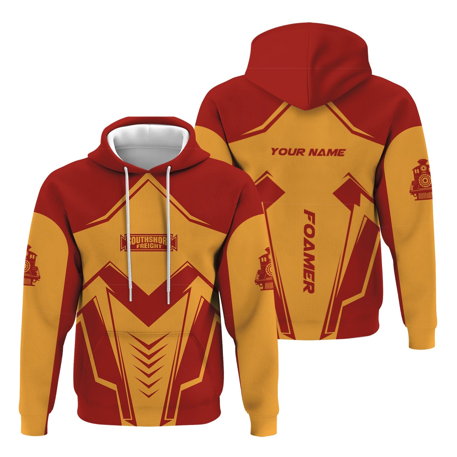 Railspirit Personalized Chicago South Shore and South Bend Railroad Hoodie Railway Trainspotter Style Zip Up Hoodie Gift Idea For Foamers