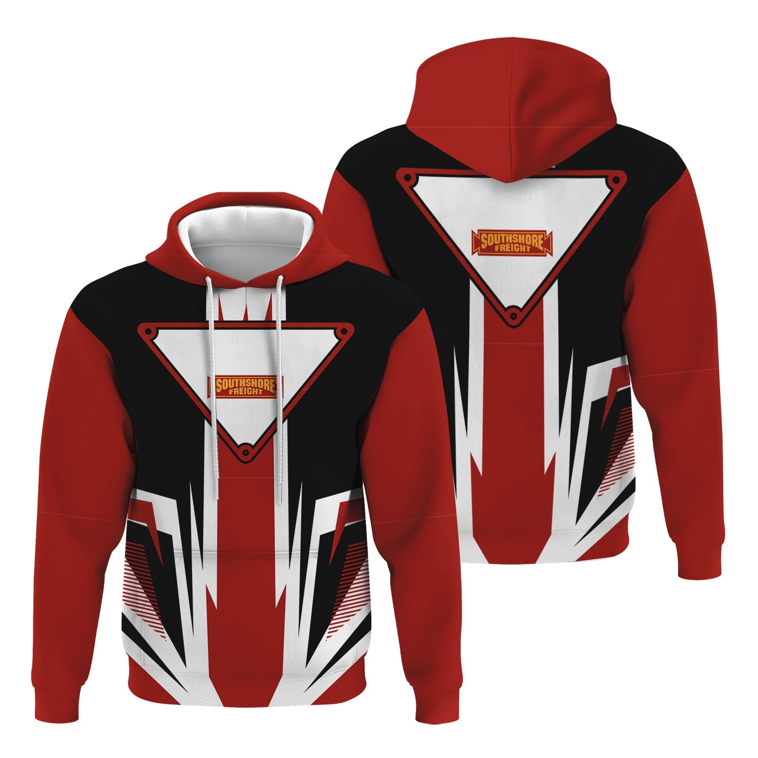 Railspirit Chicago South Shore and South Bend Railroad Hoodie Bold Graphic Style All Over Printed Zip Up Hoodie