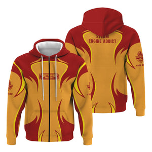 Railspirit Personalized Chicago South Shore and South Bend Railroad Hoodie Distinctive Flame Style Zip Up Hoodie For Steam Engine Addict