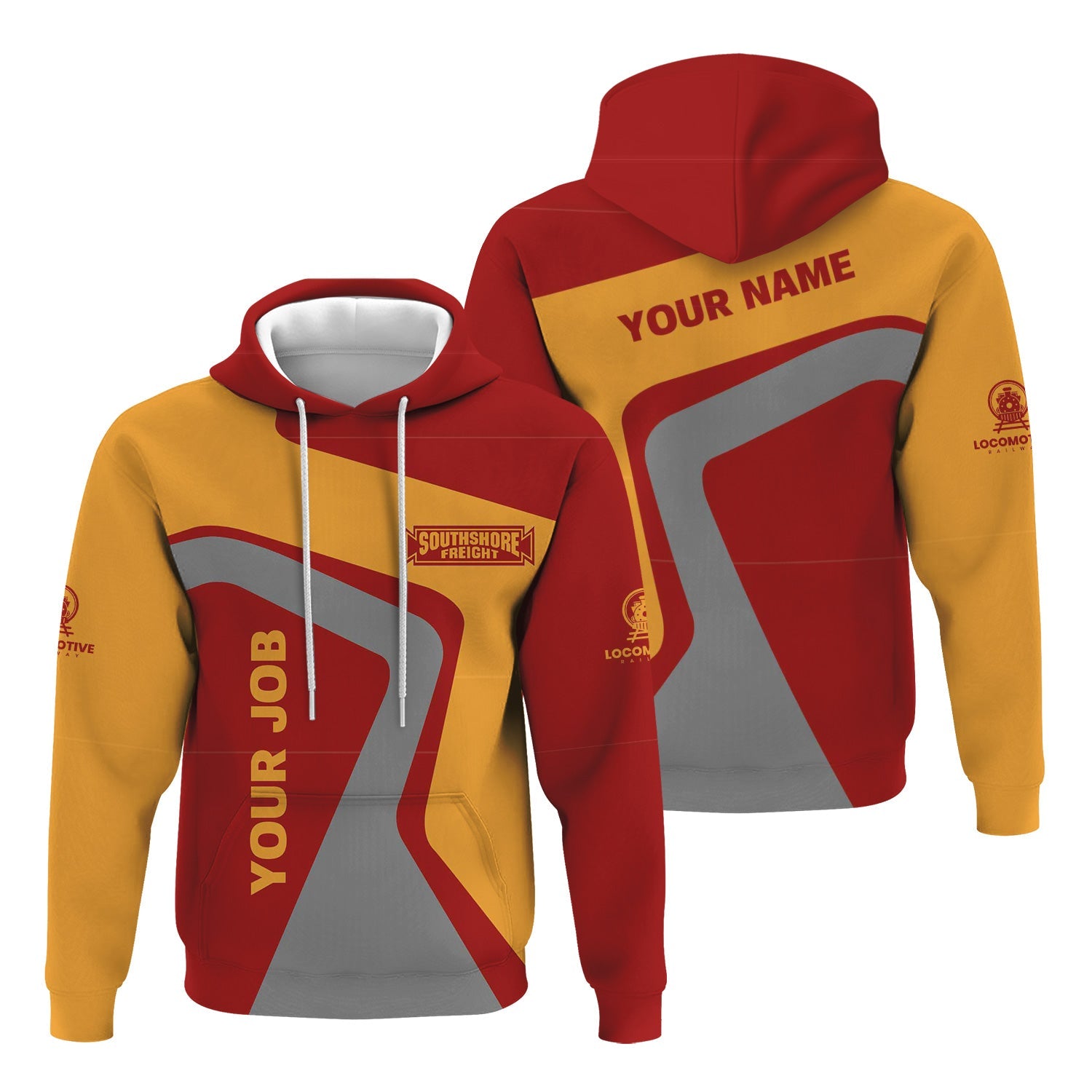 Railspirit Personalized Chicago South Shore and South Bend Railroad Hoodie Unique Design with Custom Job Position Train Zip Up Hoodie