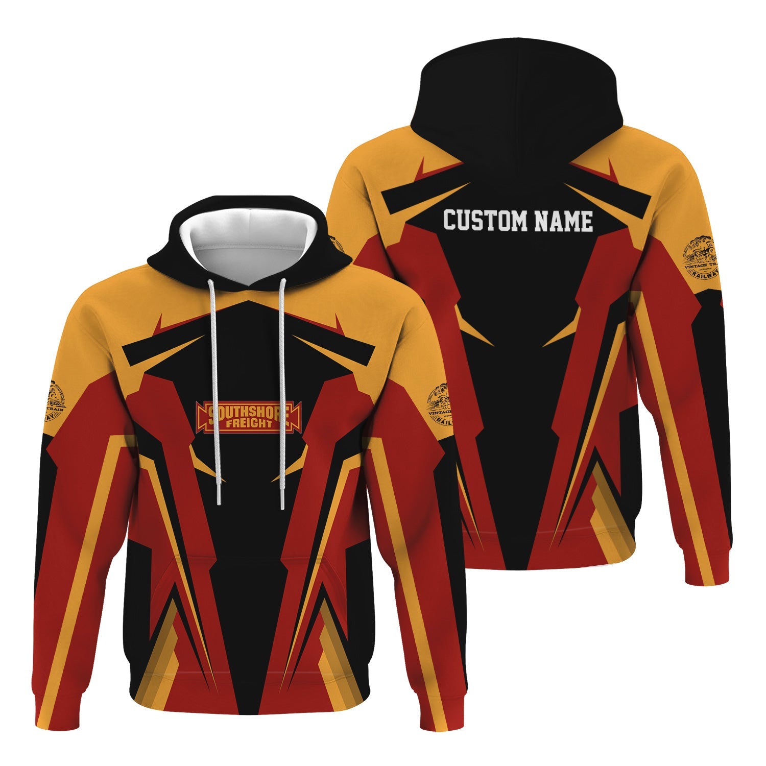 Railspirit Personalized Chicago South Shore and South Bend Railroad Hoodie Strong Line Style Train Hoodie Gift Idea For Train Lover