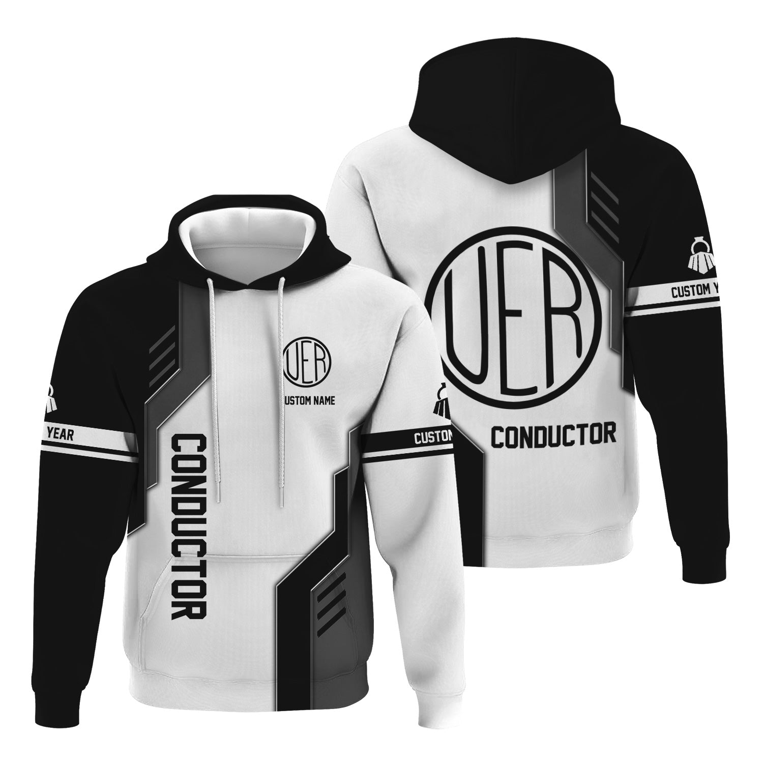 Railspirit Personalized Union Electric Railway Hoodie Unique Railway Style with Custom Job Train Zip Up Hoodie