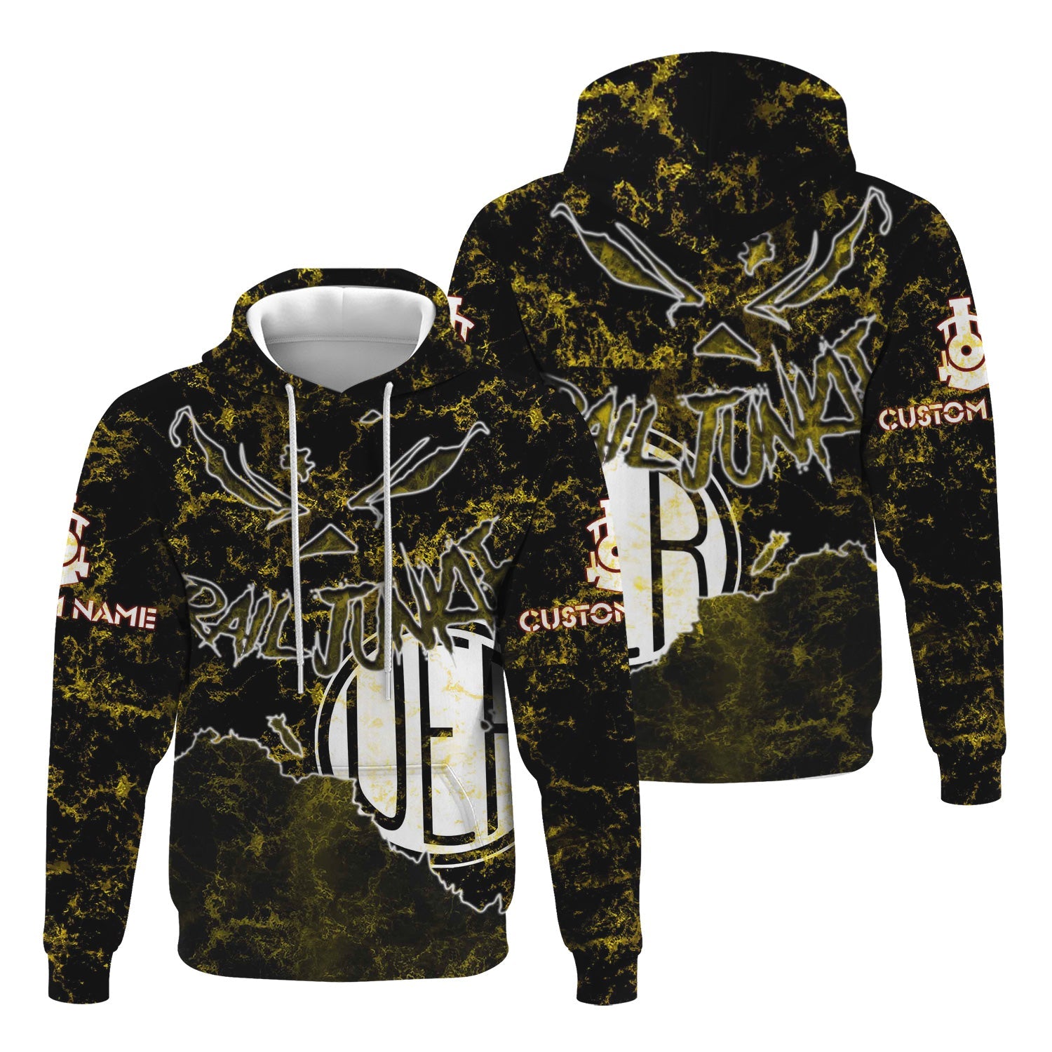 Railspirit Personalized Union Electric Railway Hoodie Torn Graphic Style Train Zip Up Hoodie For Rail Junkie