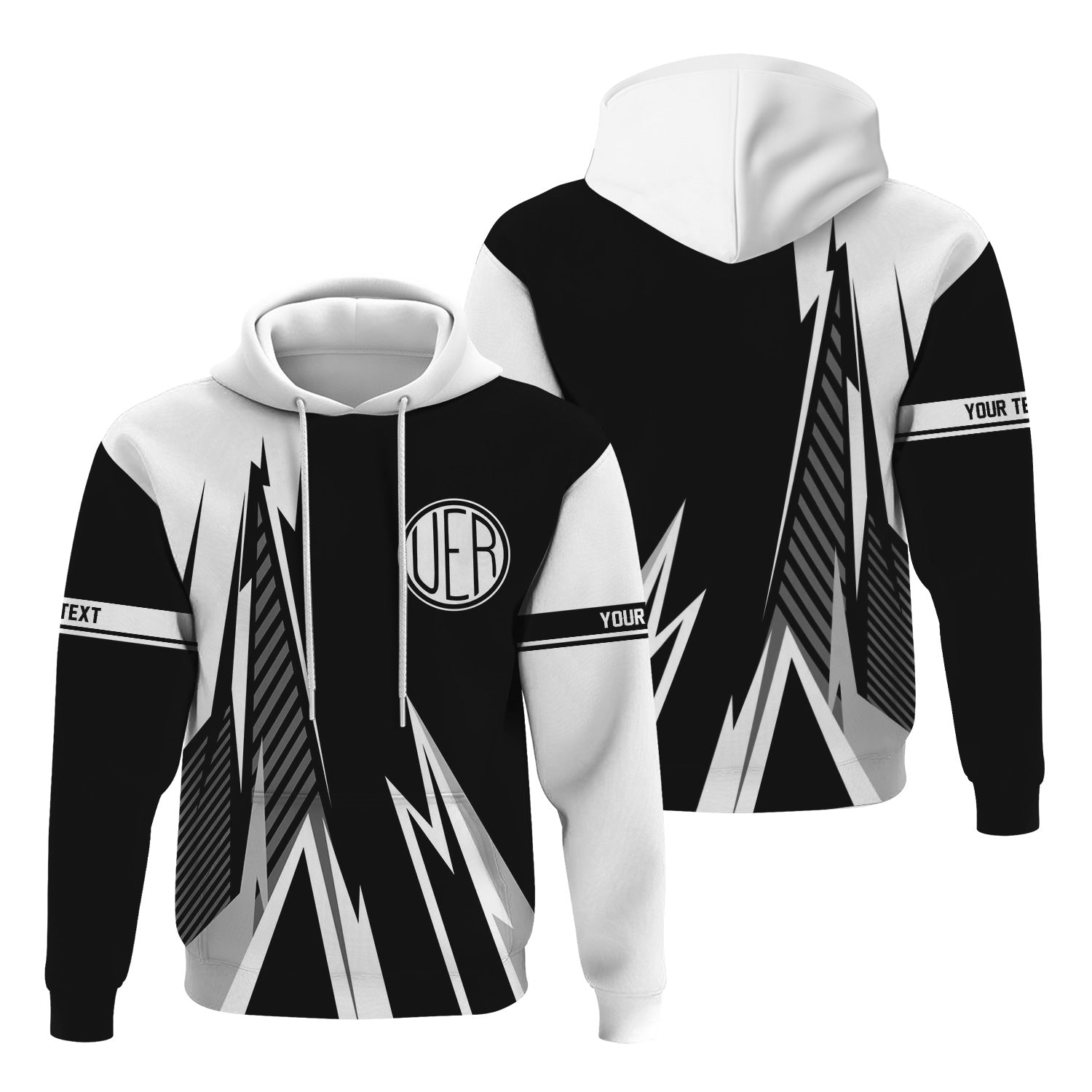Railspirit Personalized Union Electric Railway Hoodie Lightning-Inspired Railway Style Zip Up Hoodie For Train Lovers