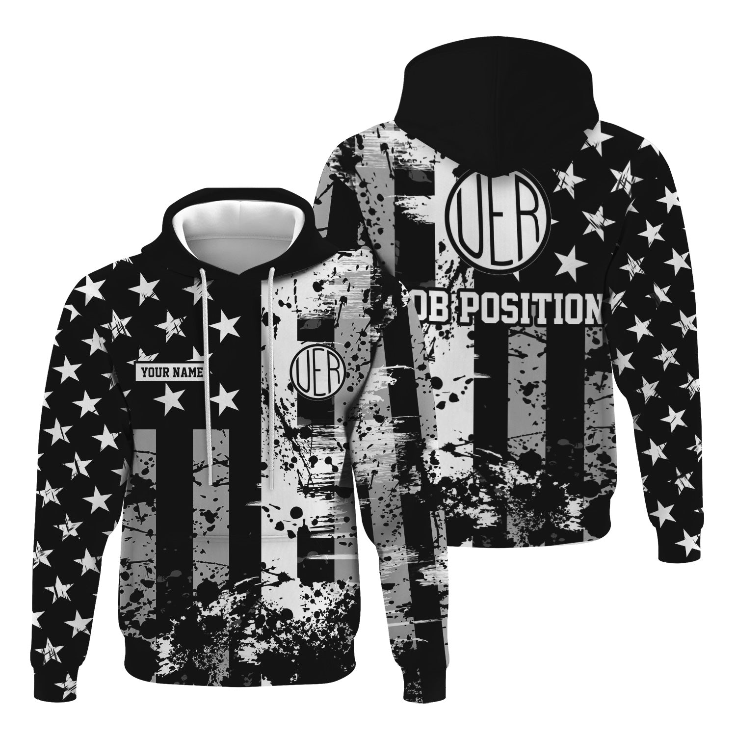 Railspirit Personalized Union Electric Railway Hoodie Artistic Paint American Flag Style Train Zip Up Hoodie