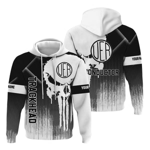 Railspirit Personalized Union Electric Railway Hoodie Skull Design with Custom Job Train Zip Up Hoodie for Trackhead Crew