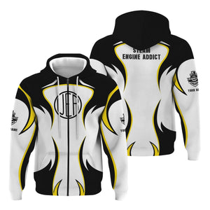 Railspirit Personalized Union Electric Railway Hoodie Distinctive Flame Style Zip Up Hoodie For Steam Engine Addict